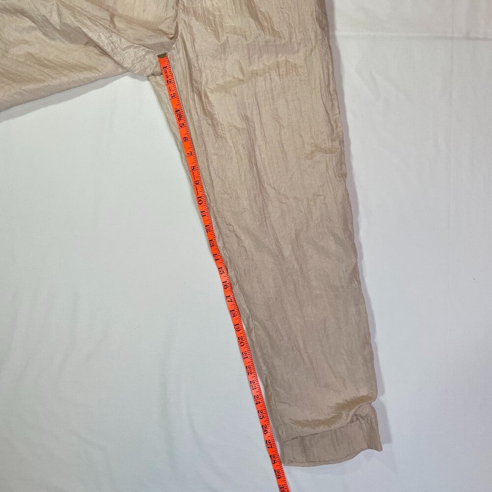 Vintage 90s Lavon Track Pants Shimmer Metallic Gold Tan Nylon Size L - Picture 10 of 14